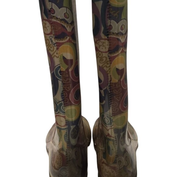 Coach Poppy Graphic Colorful Rain Boots Size 6 - Waterproof Multicolor - Picture 3 of 4